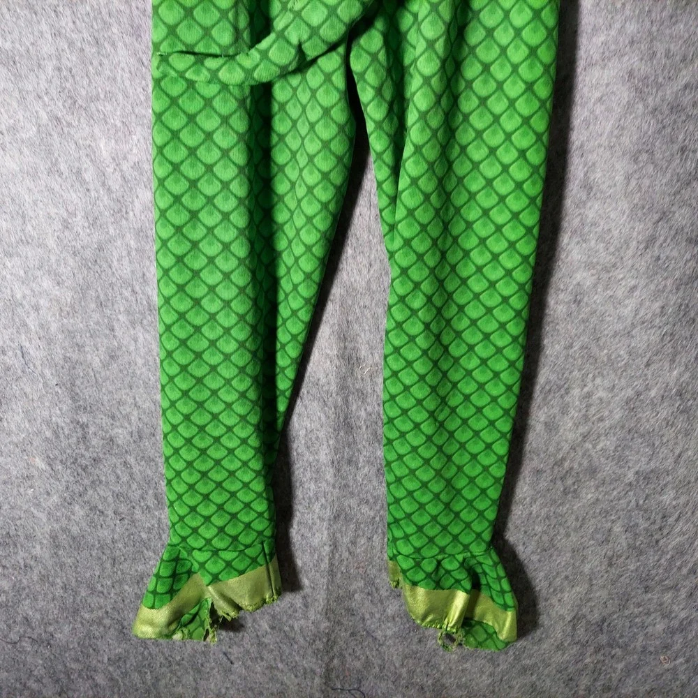 PJ Masks Gekko Costume 5 6‎ Jumpsuit Mask Tail Halloween Dress Up Embroidered